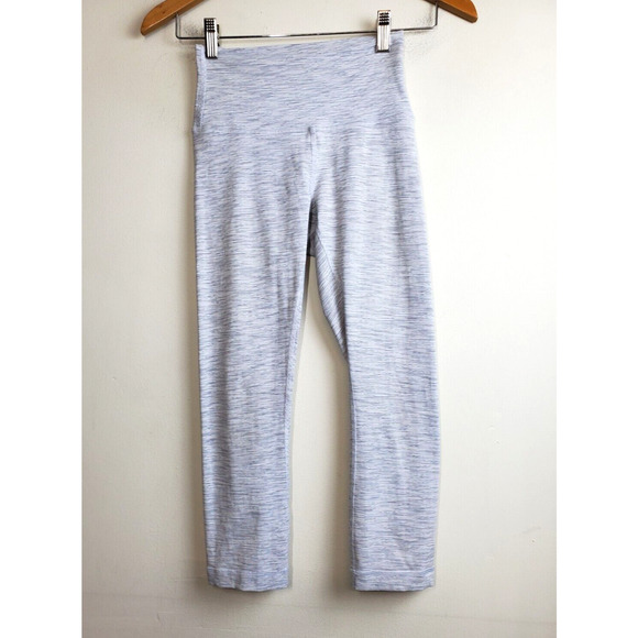 Lululemon 4 Wunder Under High Rise Crop 21” Luxtreme White Stripes LW6AXTS - Picture 3 of 12